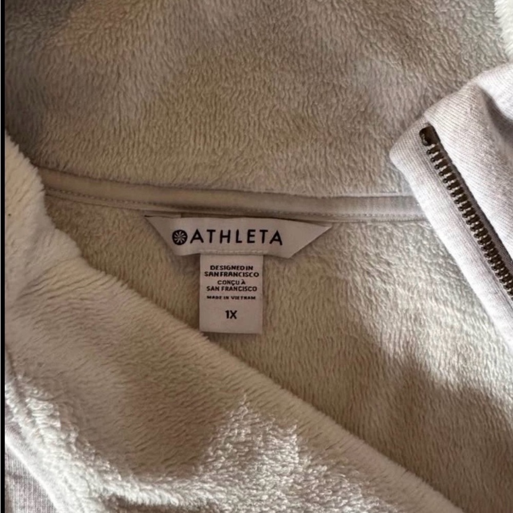 Athleta Cream Asymmetrical Cowlneck Pullover Sweater - Picture 4 of 6